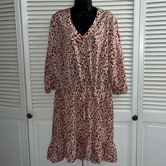 CAbi Sienna animal print ruffle hem dress - Picture 2 of 14